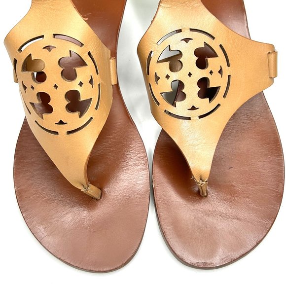 Tory Burch Zoey Wedge in Sand Tan Leather Size 6.5 - Picture 5 of 11